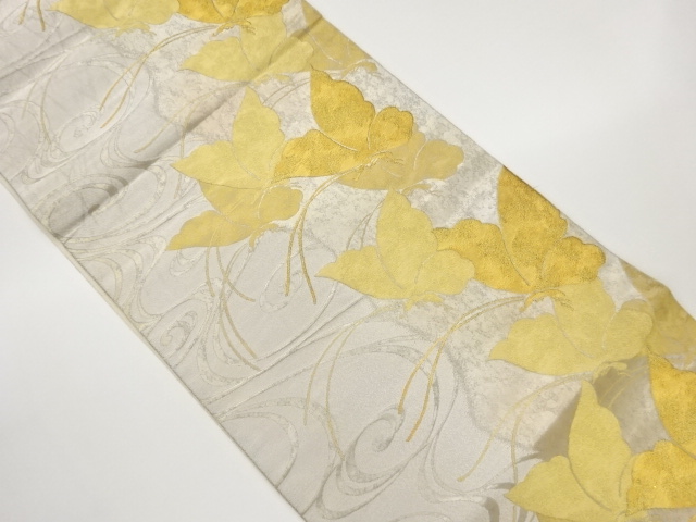 JAPANESE KIMONO / FUKURO OBI / HIKIHAKU / WOVEN STREAM WATER & BUTTERFLY 